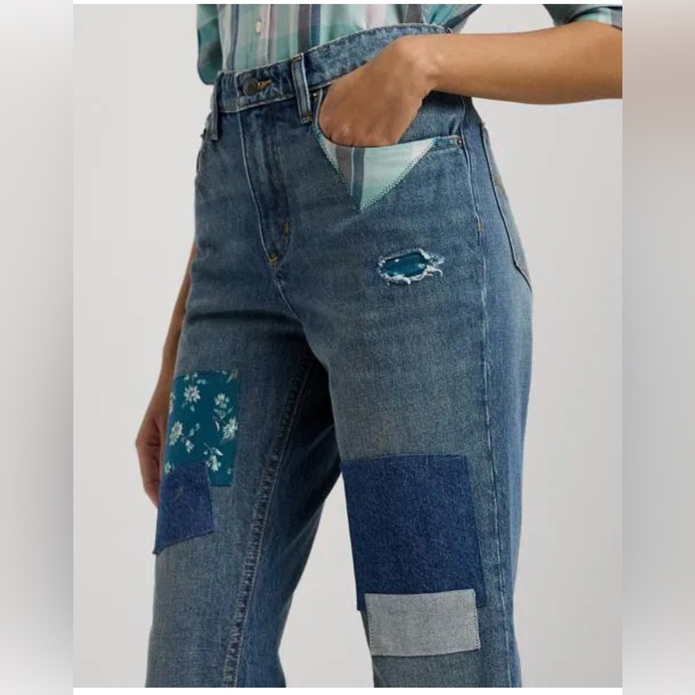 🆕 Lauren Ralph Lauren Women's Patchwork Boyfriend Jeans. Size 14.NWT